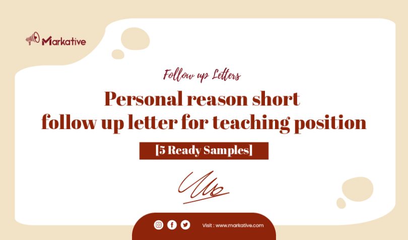Follow Up Letter for Teaching Position