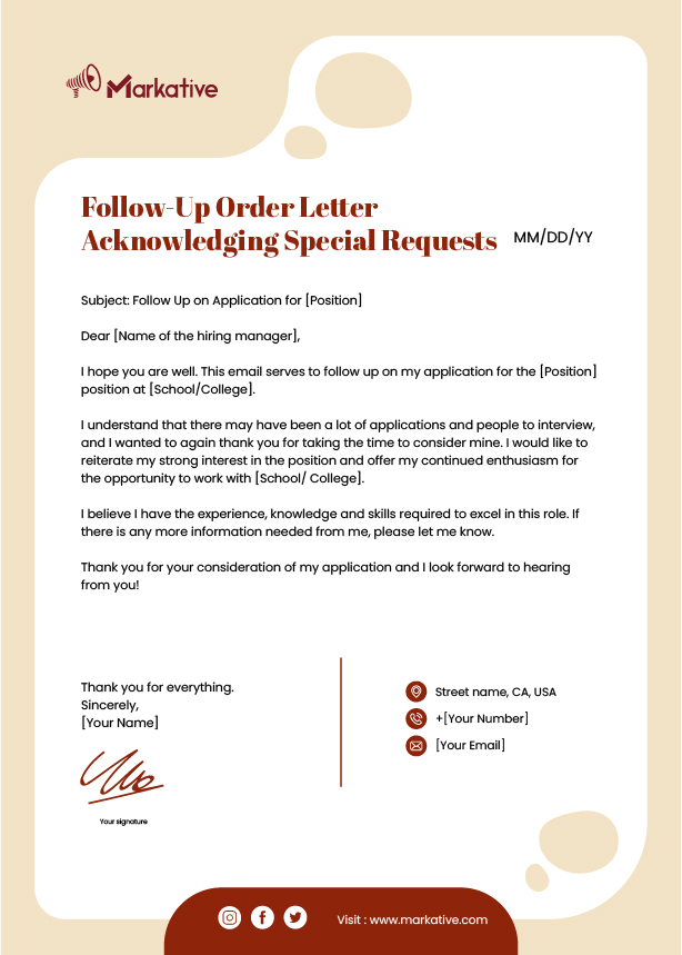 Follow-Up Order Letter Samples with Delivery Date Update