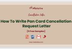Pan Card Cancellation Request Letter