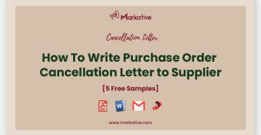 Purchase Order Cancellation Letter to Supplier