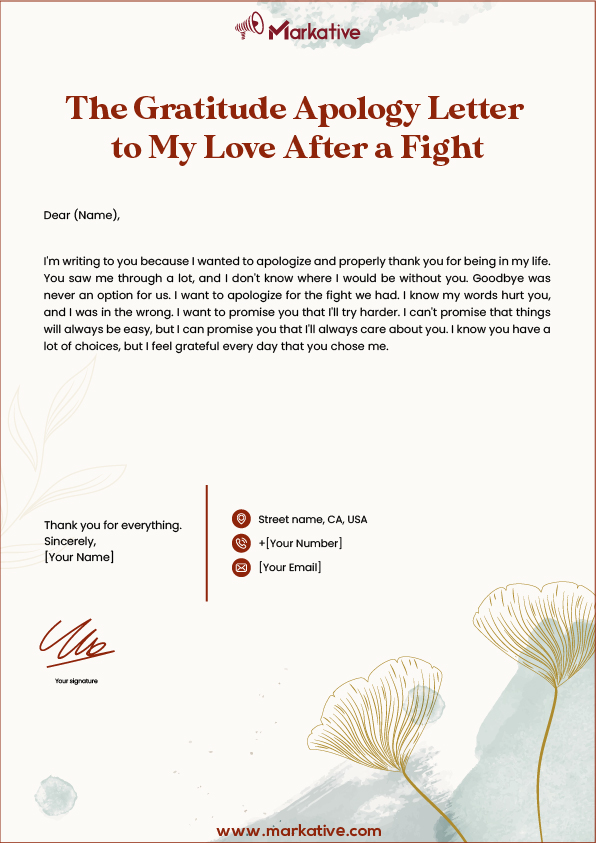 The Classic Apology Letter to My Love After a Fight