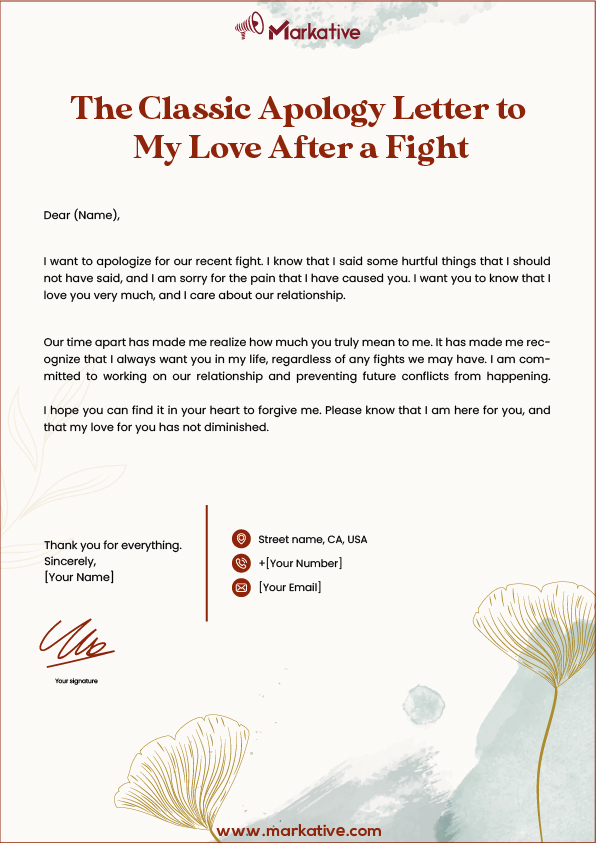 The Gratitude Apology Letter to My Love After a Fight