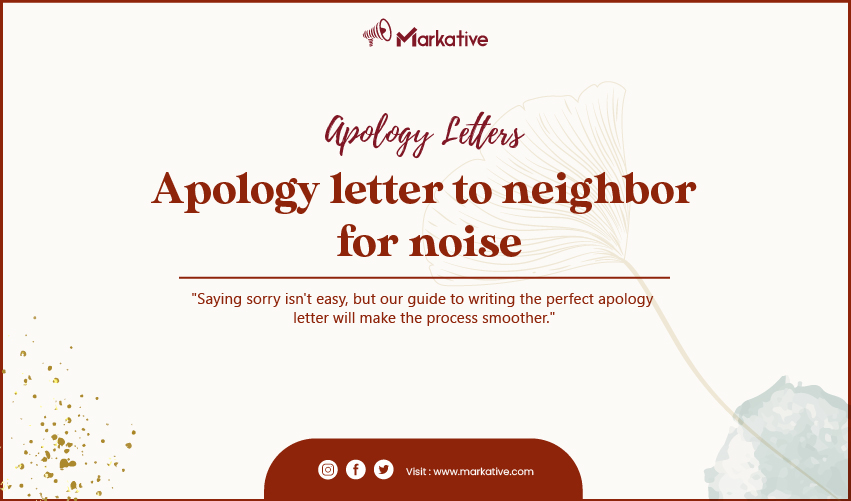 apology letter neighbor noise