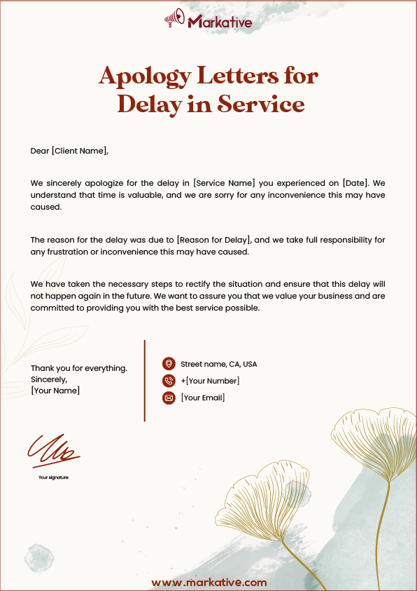 best Apology Letter to a Client for Delay in Service
