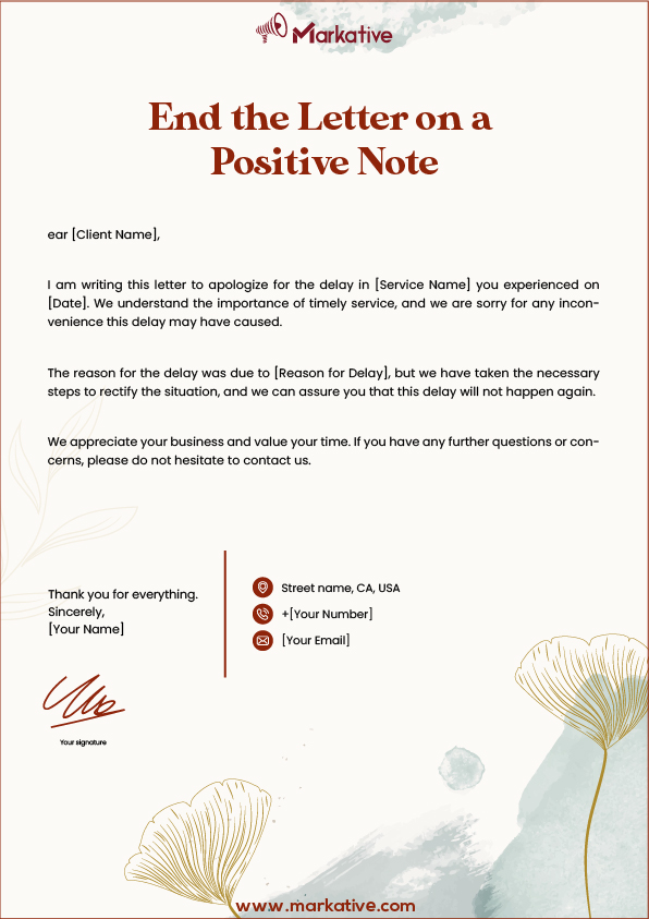 creative Apology Letter to a Client for Delay in Service